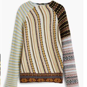 Desigual Pieced Mixed Stripe Sweater Sz M